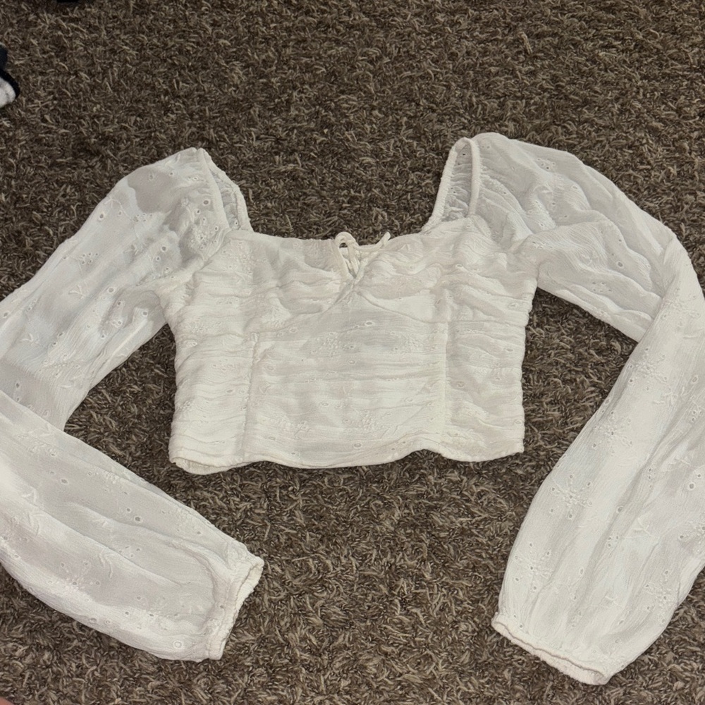 Hollister White Lace Blouse